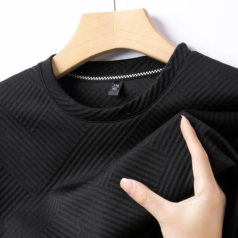 Męski żakardowy golf w paski