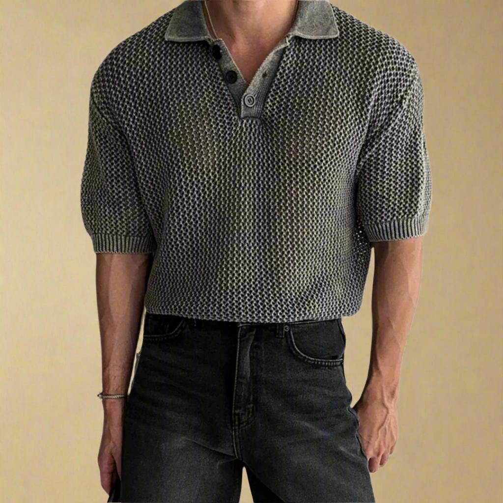 KOSZULKA POLO Z DZIANINY O STRUKTURZE PLASTRA MIODU LEONARDO TIZIANO