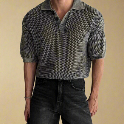 KOSZULKA POLO Z DZIANINY O STRUKTURZE PLASTRA MIODU LEONARDO TIZIANO