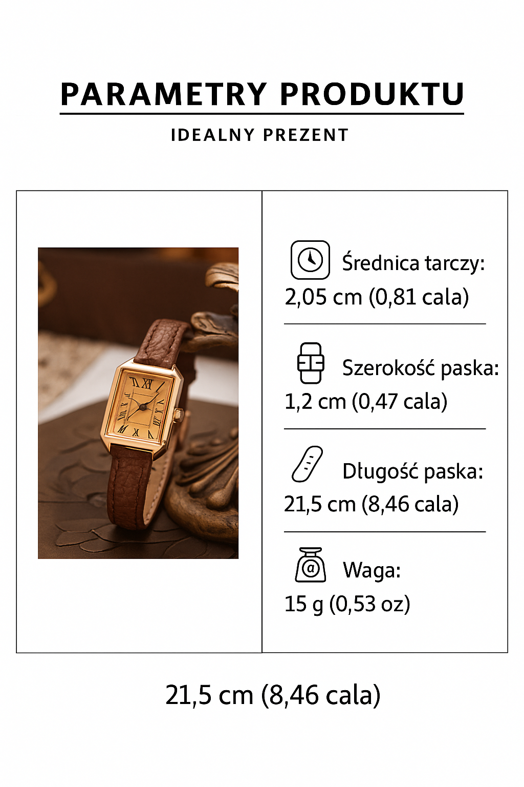 Damski Zegarek Retro 20 mm