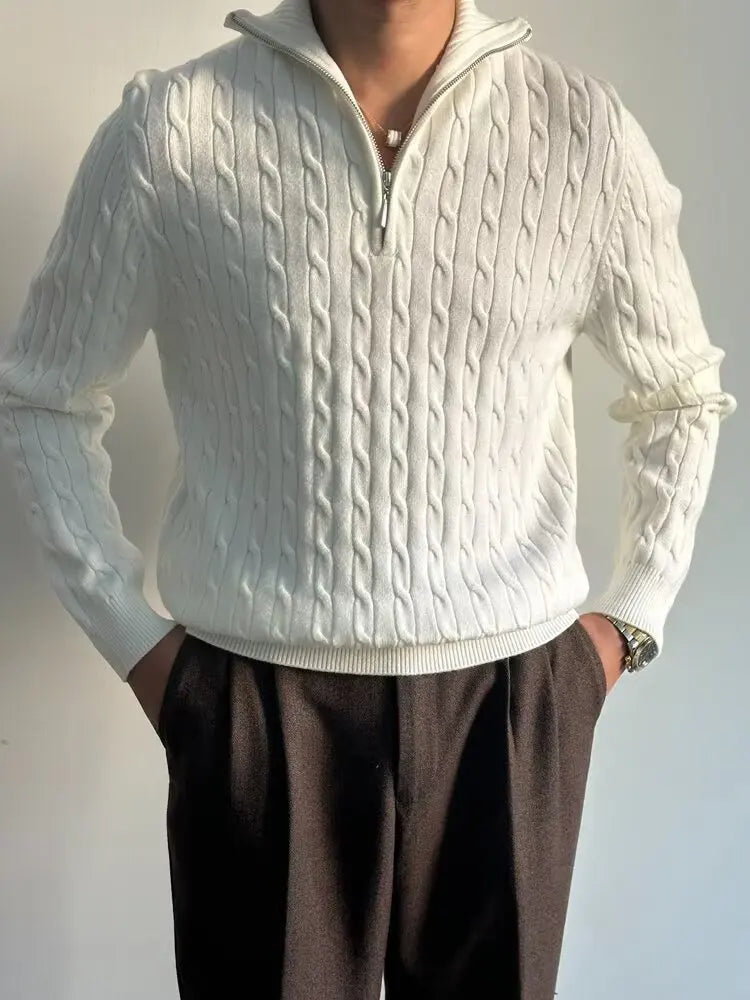 SWETER Z DZIANINY KABLOWEJ ENRICO SALVATORE