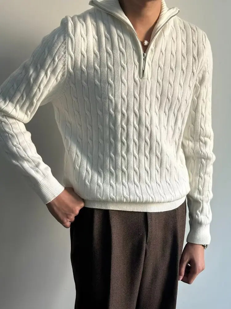 SWETER Z DZIANINY KABLOWEJ ENRICO SALVATORE