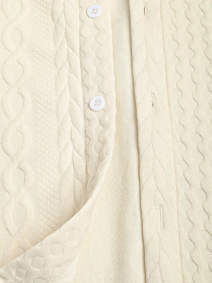 Teksturowana koszula żakardowa o dopasowanym kroju