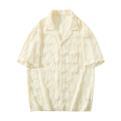 Teksturowana koszula z mieszanki bambusa