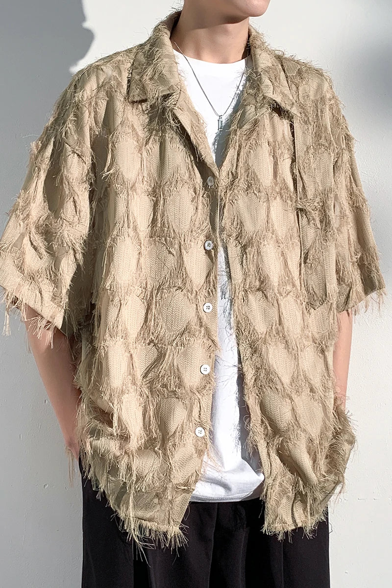 Teksturowana koszula z mieszanki bambusa