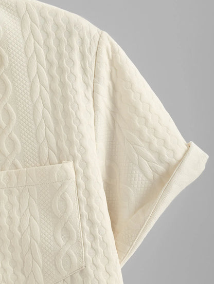 Teksturowana koszula żakardowa o dopasowanym kroju