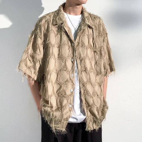 Teksturowana koszula z mieszanki bambusa