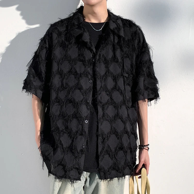 Teksturowana koszula z mieszanki bambusa