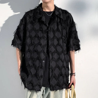 Teksturowana koszula z mieszanki bambusa