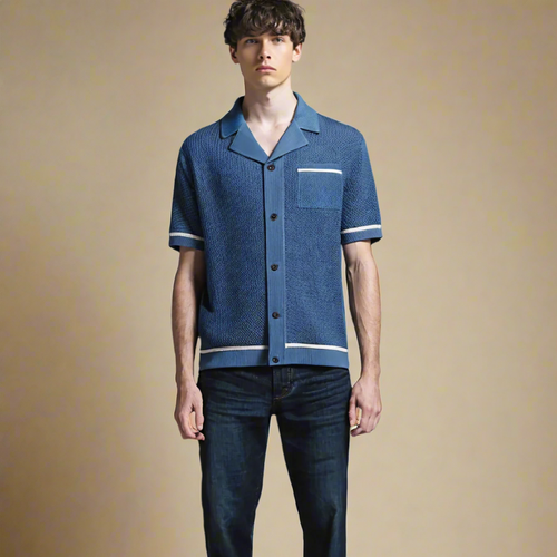 KOSZULKA POLO Z DZIANINY SIATECZKOWEJ GIOVANNI ALESSIO