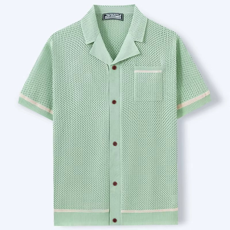 KOSZULKA POLO Z DZIANINY SIATECZKOWEJ GIOVANNI ALESSIO