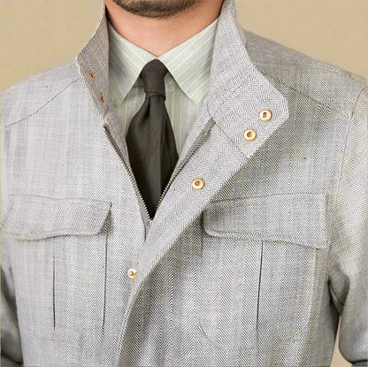 LNIANO-BAWEŁNIANY PŁASZCZ FEDERICO STEFANO