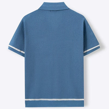 KOSZULKA POLO Z DZIANINY SIATECZKOWEJ GIOVANNI ALESSIO
