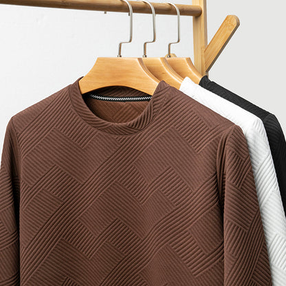 Męski żakardowy golf w paski