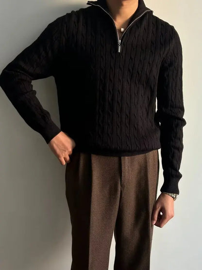 SWETER Z DZIANINY KABLOWEJ ENRICO SALVATORE